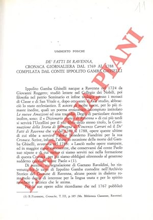 De' fatti di Ravenna, cronaca giornaliera dal 1769 al 1788 compilata dal conte Ippolito Gamba Ghi...