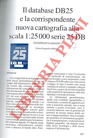 Il database DB25 e la corrispondente nuova cartografia alla scala 1:25000 serie 25 DB.