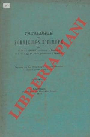 Catalogue des Formicides d'Europe.