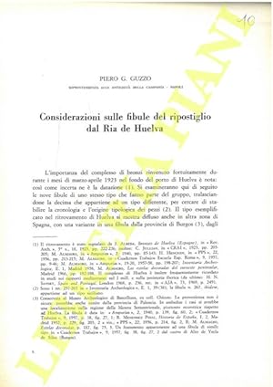 Seller image for Considerazioni sulle fibule del ripostiglio dal Ria de Huelva. for sale by Libreria Piani