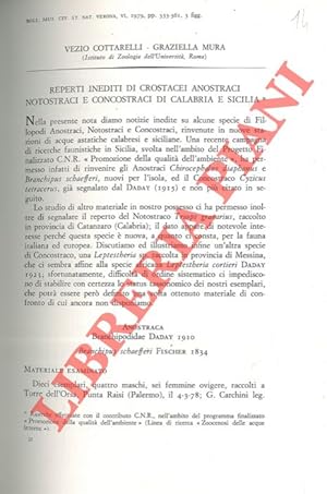 Reperti inediti di Crostacei Anostraci Notostraci e Concostraci di Calabria e Sicilia.