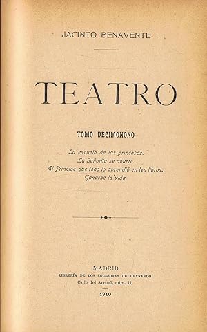 Imagen del vendedor de Obras Completas. TEATRO. Tomo XIX. La escuela de las Princesas * La seorita se aburre * El Principe que todo lo aprendi en los libros * Ganarse la vida. a la venta por Librera Torren de Rueda