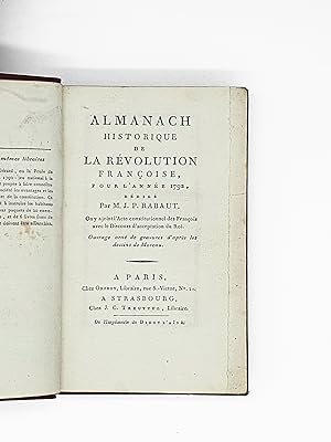 Bild des Verkufers fr Almanach historique de la Rvolution franoise pour l'anne 1792. zum Verkauf von CLAVREUIL