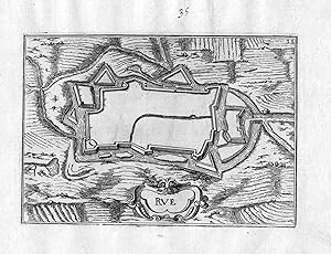 Bild des Verkufers fr Rue" - Rue Somme Frankreich France Karte map gravure plan zum Verkauf von Antiquariat Steffen Vlkel GmbH