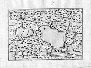 Bild des Verkufers fr Han" - Hallencourt Picardie Somme France Karte map gravure plan zum Verkauf von Antiquariat Steffen Vlkel GmbH