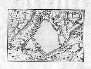 Bild des Verkufers fr St. Quentin" - Saint-Quentin Aisne France Frankreich Karte map gravure plan zum Verkauf von Antiquariat Steffen Vlkel GmbH