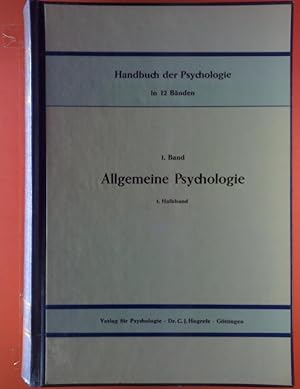 Seller image for Handbuch der Psychologie in 12 Bnden, 1. BAND: Allgemeine Psychologie, I. Der Aufbau des Erkennens, 1. Halbband: Wahrnehmung und Bewutsein for sale by biblion2