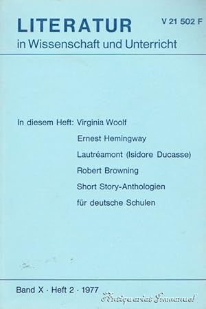 Image du vendeur pour Literatur in Wissenschaft und Unterricht. Band X. Heft 2. 1977. mis en vente par Antiquariat Immanuel, Einzelhandel