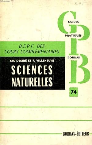 Bild des Verkufers fr SCIENCES NATURELLES DU BEPC zum Verkauf von Le-Livre