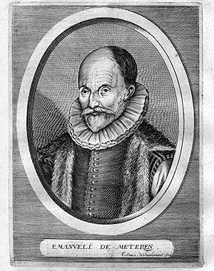 Seller image for Emanuel de Meteren" - Emanuel van Meteren (1535-1612) Antwerpen London Historiker Portrait engraving for sale by Antiquariat Steffen Vlkel GmbH
