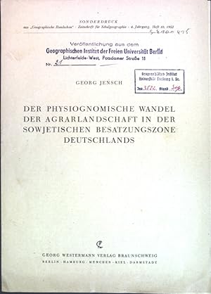 Seller image for Der physiognomische Wandel der Agrarlandschaft in der sowjetischen Besatzungszone Deutschlands; for sale by books4less (Versandantiquariat Petra Gros GmbH & Co. KG)