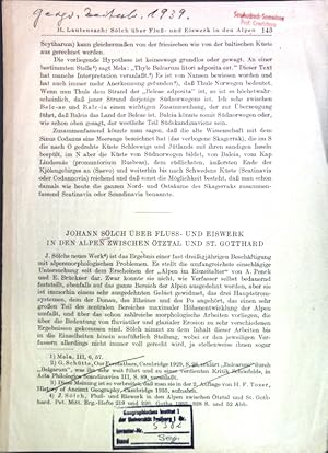 Imagen del vendedor de Johann Slch ber Fluss- und Eiswerk in den Alpen zwischen tztal und St. Gotthard; a la venta por books4less (Versandantiquariat Petra Gros GmbH & Co. KG)