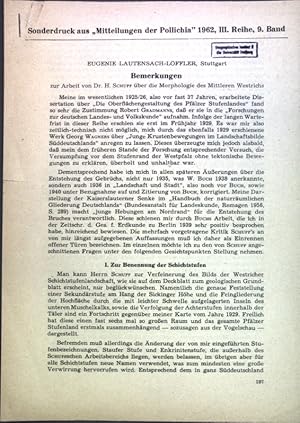 Bild des Verkufers fr Bemerkungen zur Arbeit von Dr. H. Schupp ber die Morphologie des Mittleren Westrichs; zum Verkauf von books4less (Versandantiquariat Petra Gros GmbH & Co. KG)