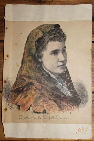 Seller image for Bianca Bianchi Portrait Kolorierter Holzstich v. A. Schubert Bianca Bianchi, gebrtig Bertha Schwarz , * 27. Januar 1855 in Heidelberg;   16. Februar 1947 in Salzburg, war eine deutsch-sterreichische Opernsnger for sale by Antiquariat im OPUS, Silvia Morch-Israel