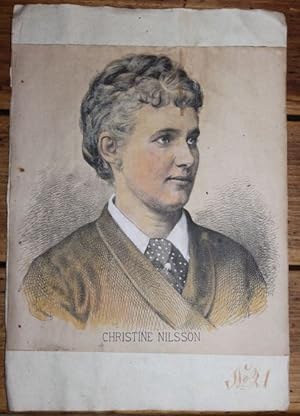 Christine Nilsson Portrait Kolorierter Holzstich v. A. Schubert