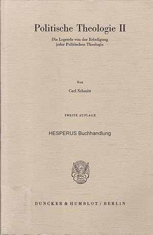 Bild des Verkufers fr Politische Theologie II zum Verkauf von HESPERUS Buchhandlung & Antiquariat