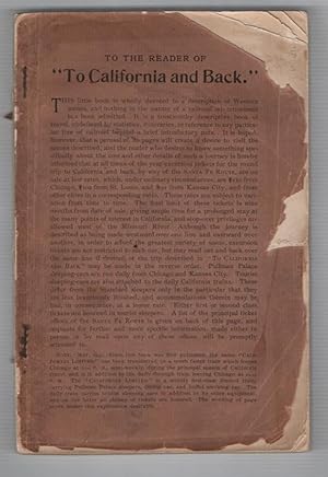 Seller image for To California and Back for sale by Recycled Books & Music