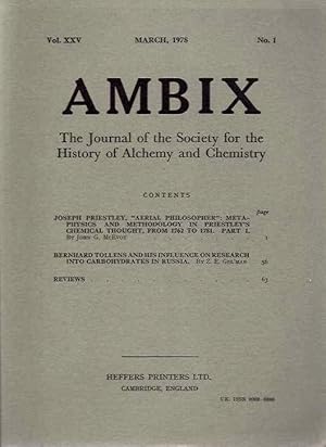 Seller image for AMBIX, VOL. XXV: The Journal of the Society for the Study of Alchemy and Early Chemistry for sale by By The Way Books