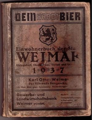 Einwohnerbuch Adreßbuch der Stadt Weimar , Ehringsdorf . Oberweimar , Tiefurt und zahlreichen wei...