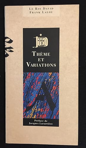 Seller image for Thme et Variations sur le psaume XXIII for sale by LibrairieLaLettre2