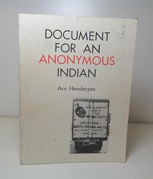 Imagen del vendedor de Document for an Anonymous Indian a la venta por BRIMSTONES