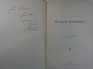 Durchlebte Erfahrungen. Glumbowitz, Verlag des Verfassers 1900. Gr. 8°. 2 Bll., V, 215 S., mit 21...