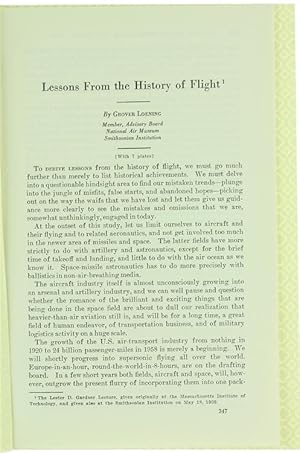 Seller image for LESSONS FROM THE HISTORY OF FLIGHT.: for sale by Bergoglio Libri d'Epoca