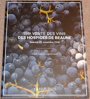 156e Vente des Vins des Hospices de Beaune. Beaune, 20 novembre 2016. Vente #13577