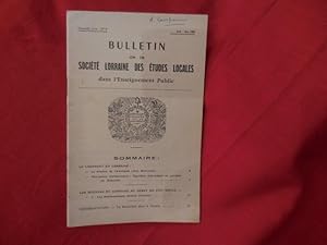 Image du vendeur pour Bulletin de la Socit lorraine des tudes locales dans l'Enseignement public-Nouvelle srie-N 09-avril-juin 1959. mis en vente par alphabets