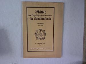 Blätter des Bayerischen Landesvereins für Familienkunde. 17. Jg., Nr. 3.