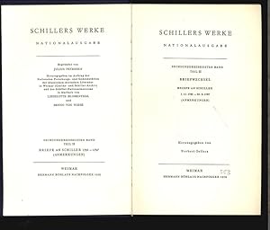 Bild des Verkufers fr Schillers Werke, Nationalausgabe, Band 36, II. Teil. Briefwechsel. Briefe an Schiller, 1.11.1795-31.3.1797. Anmerkungen. zum Verkauf von Antiquariat Bookfarm