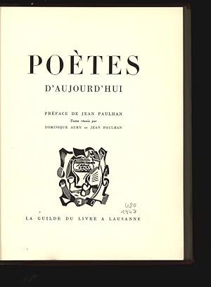 Bild des Verkufers fr Poetes d'aujourd'hui. Preface de Jean Paulhan. zum Verkauf von Antiquariat Bookfarm