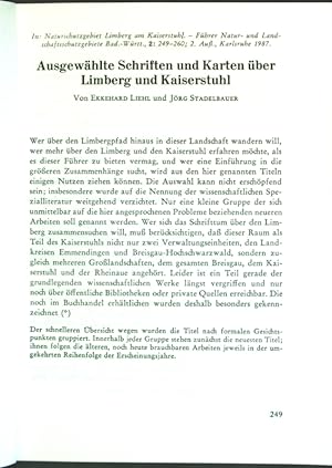 Seller image for Ausgewhlte Schriften und Karten ber Limberg und Kaiserstuhl. for sale by books4less (Versandantiquariat Petra Gros GmbH & Co. KG)