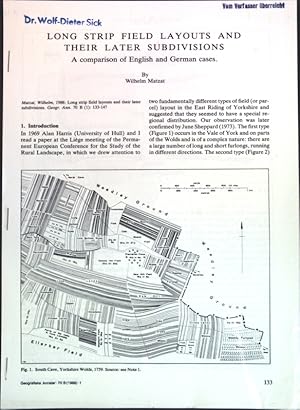 Image du vendeur pour Long strip field layouts and their later subdivisions: A comparison of English and German cases. mis en vente par books4less (Versandantiquariat Petra Gros GmbH & Co. KG)