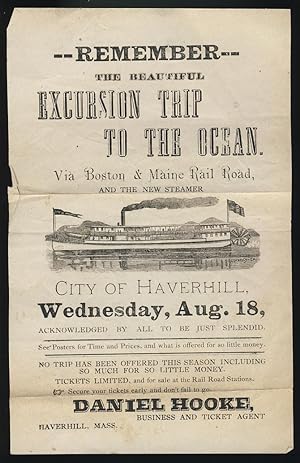 Remember the Beautiful Excursion Trip to the Ocean. Via Boston & Maine Rail Road, and the New Ste...