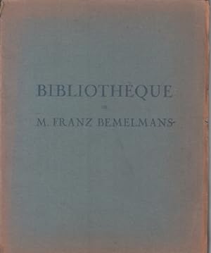 Bibliothèque de M. Franz Bemelmans. Exemplaires uniques enrichis d'aquarelles originales (.) Très...