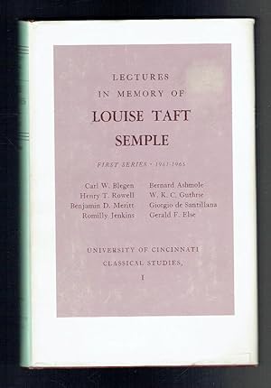 Bild des Verkufers fr Lectures in Memory of Louise Taft Semple. 1st Series, 1961-1965 zum Verkauf von Sonnets And Symphonies