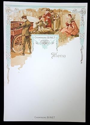 Champagne Binet Blank Advertising Menu, ca. 1890's