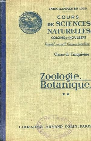 Seller image for ZOOLOGIE, BOTANIQUE, CLASSE DE 5e for sale by Le-Livre