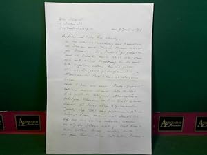 handschriftlicher Brief von Willi Schmidt an [Paula] Wessely, vom 9.1.1969.