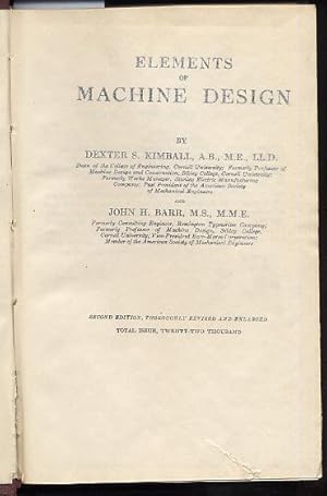 Imagen del vendedor de Elements of machine design a la venta por L'ivre d'Histoires