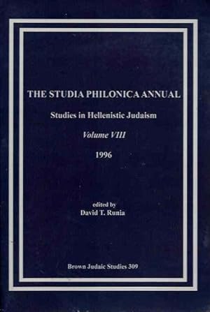 Imagen del vendedor de THE STUDIA PHILONICA ANNUAL: VOLUME VIII: Studies in Hellenistic Judaism a la venta por By The Way Books