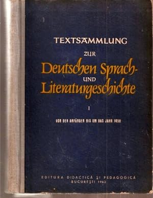 Bild des Verkufers fr Textsammlung zur Deutschen Sprach- und Literaturgeschichte.Bd. 1 zum Verkauf von Clivia Mueller