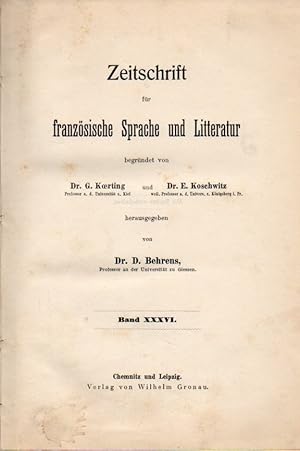 Bild des Verkufers fr Band 36(Abhandlungen)und Band 36(Referate und zum Verkauf von Clivia Mueller