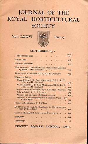 Imagen del vendedor de Volume LXXVI. Part 9 September 1951 a la venta por Clivia Mueller