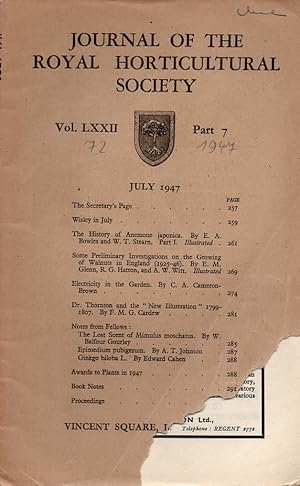 Imagen del vendedor de Volume LXXII. Part 7 July 1947 a la venta por Clivia Mueller