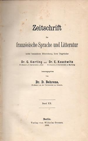 Bild des Verkufers fr Band 20(Abhandlungen,Referate und Rezensionen) in 1 Band zum Verkauf von Clivia Mueller