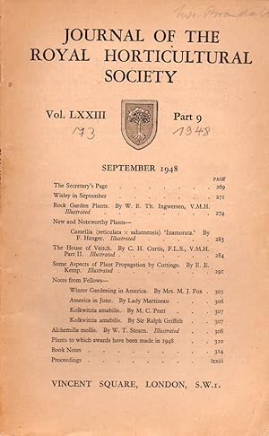 Imagen del vendedor de Volume LXXIII. Part 9 September 1948 a la venta por Clivia Mueller