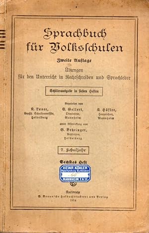 Seller image for Sprachbuch fr Volksschulen.bungen fr den Unterricht in for sale by Clivia Mueller