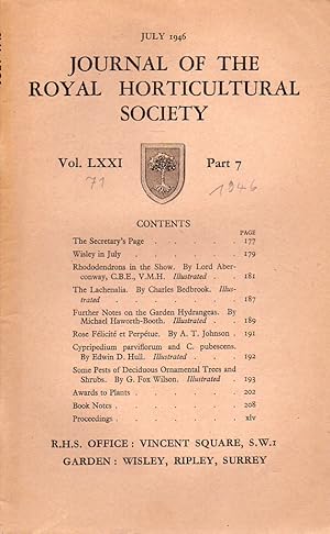 Imagen del vendedor de Volume LXXI. Part 7 July 1946 a la venta por Clivia Mueller